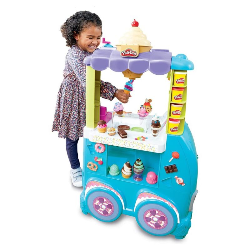 Hasbro - Il Super Camioncino di Play-Doh con Cucina con Suoni realistici 27 Accessori 12 vasetti di plastilina