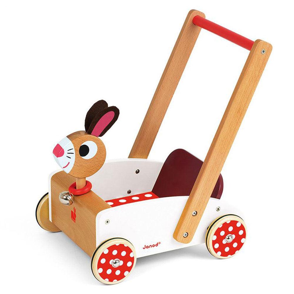 Janod - Carretto Primi Passi in legno Crazy Rabbit - Babylandia Shop