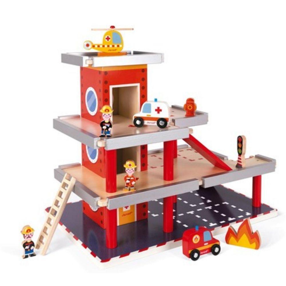 Janod - Caserma dei pompieri in legno - Babylandia Shop